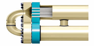 Rod-thru design with fixed tubesheets allows straight-thru cleaning of tubes. Expansion joints furnished when required.