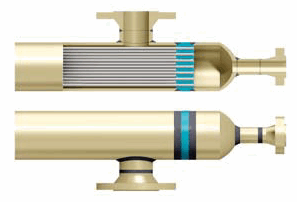 Fixed tubesheet design, non-removable channel.