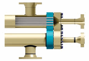 Fixed tubesheet design with removable channel for tube inspection.