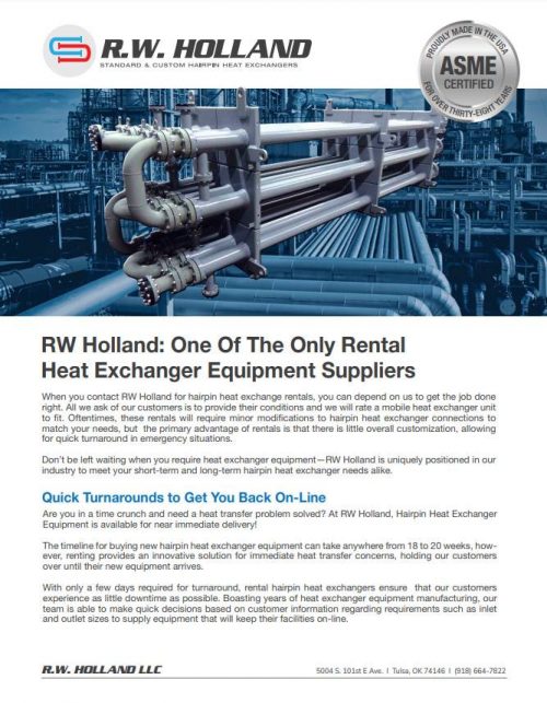 Rental Heat Exchange Equipment Brochure
